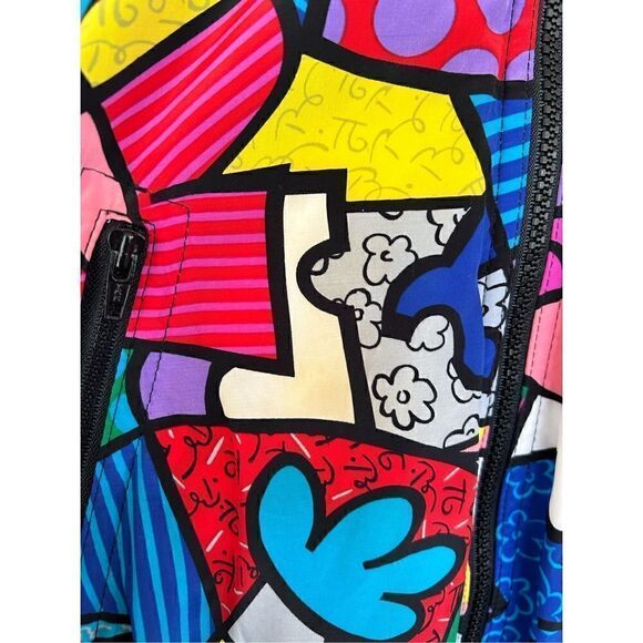 Vintage 1990s Tail Romero Britto Vintage Pop Art Bomber Jacket Size Small - Picture 7 of 11
